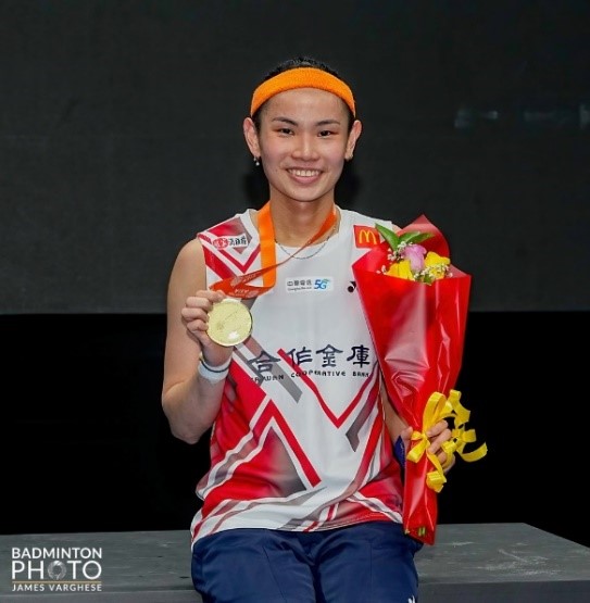(圖)Taiwan’s Tai Tzu-ying took gold at the 2023 Badminton Asia Championships. (photo provided by the Chinese Taipei Badminton Association)